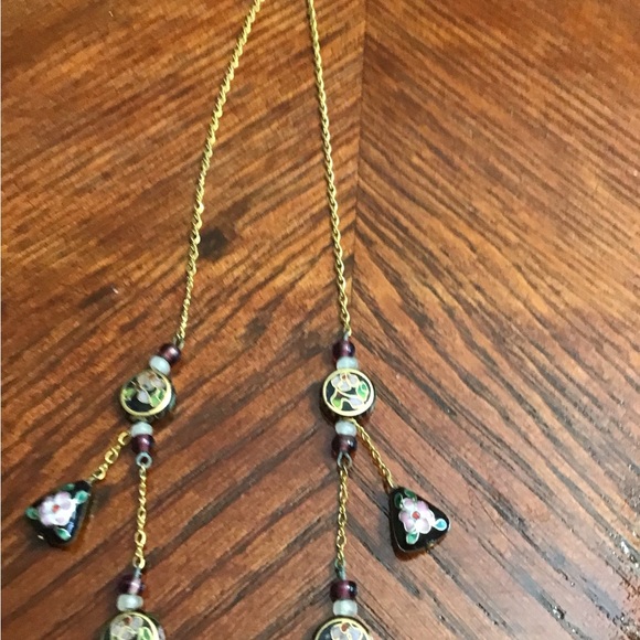 Rare Vintage Cloisonné Necklace - Picture 2 of 3